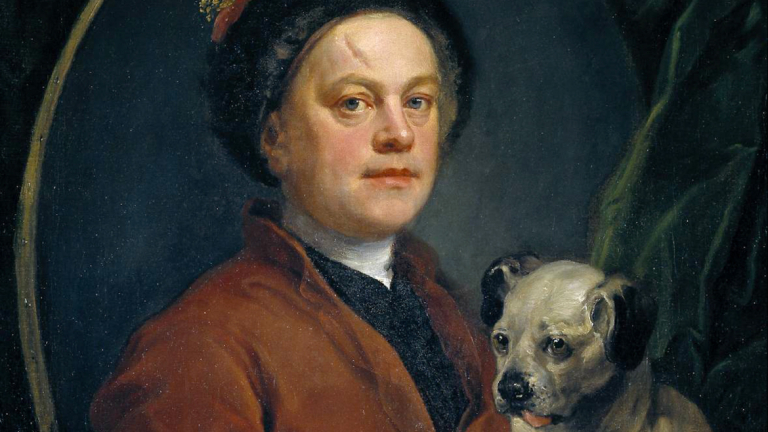 Hogarth self sale portrait with pug